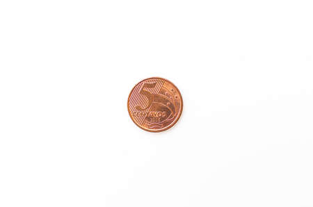 One euro coin isolated on white background. Money and finance concept.