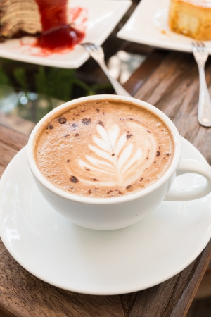 Coffee on grunge wooden の写真素材