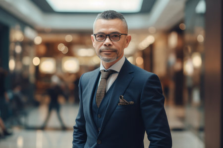 Portrait of a handsome mature businessman in suit and eyeglassesの素材