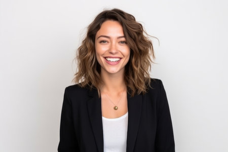 Portrait of a beautiful young business woman smiling and looking at the cameraの素材