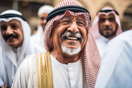 Muslim pilgrims from all over the world gathered to perform Umrah or Hajj at the Haram Mosque in Mecca, Saudi Arabia.の素材