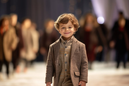 Fashion model on the catwalk at the Fall-Winter 2013 fashion show.の素材