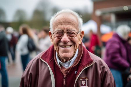 Portrait of an elderly man with glasses.の素材