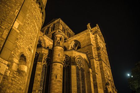 German Church Dom at Nightの写真素材