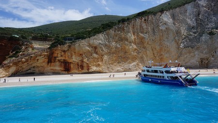 The world famous beach of Porto Katsiki, Lefkada island, Greeceのeditorial素材