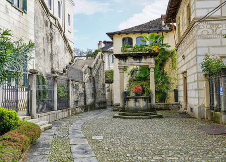 Fragmentt of the Monastery Saint Giulio, Lake Orta, Italy