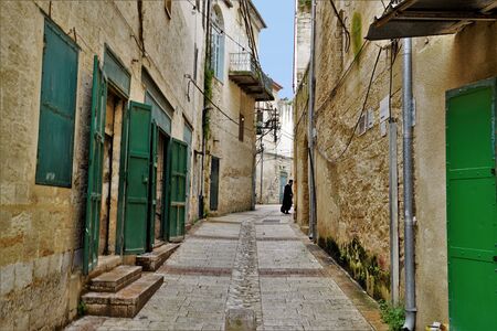 An old street in the city of Nazareth, Israel.