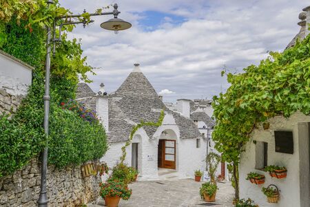 04_A fragment of the city of the round houses called Trulli, Alberobello, Italy.の写真素材