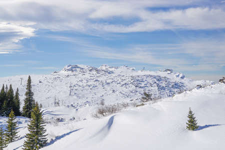 Winter look at Black peak ( 2 290 m) , Vitosha Mountain. Near the city of Sofia, Bulgaria.の写真素材