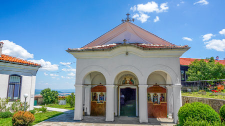The main temple of the Lyaskova Monastery St. Peter and Paul, region Veliko Tarnovo, Bulgaria.の写真素材