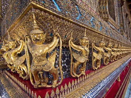 Guardian Statues Surrounding the Temple of the Emerald Buddha in Bangkok, Thailandの写真素材