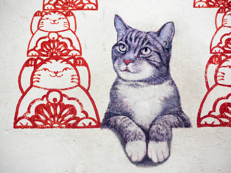 Street Art Mural in Georgetown, Penang, Malaysia のeditorial素材