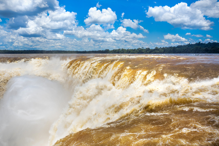 Devil's Throat at Iguazu Falls, on the Border of Argentina and Brazilの写真素材