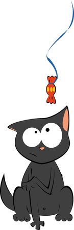 Cat and candyのイラスト素材