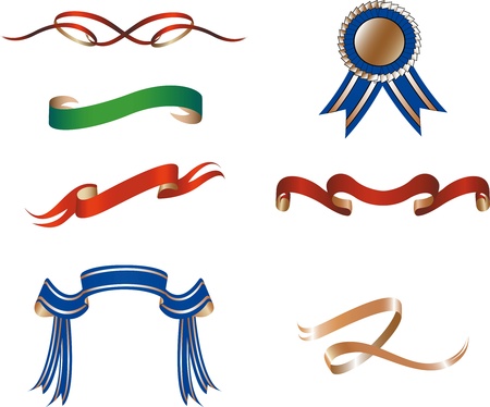 Seven tips of decorative ribbonのイラスト素材