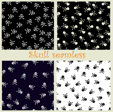 Four skull seamless vector. Vector eps 10のイラスト素材
