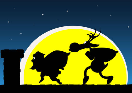 Santa on Christmas Eve.のイラスト素材