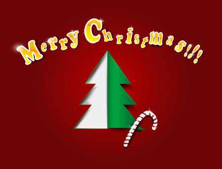 Christmas greating card with x-mas tree. Vectr eps 10のイラスト素材