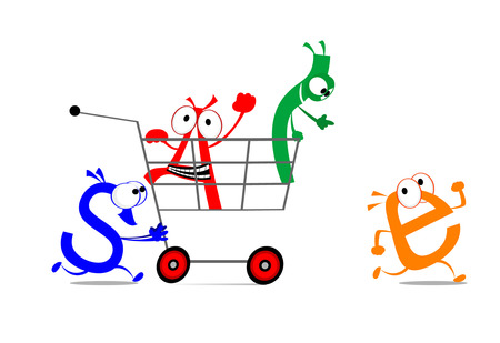 Fun cartoon letters announcing discountのイラスト素材