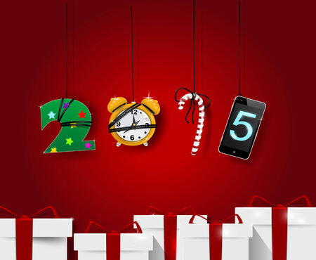 New year artistic numbers. Holiday card template.のイラスト素材