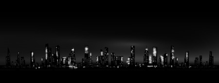 Night city skylineのイラスト素材