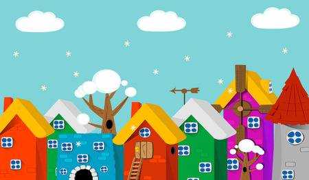 Cartoon city landscapeのイラスト素材