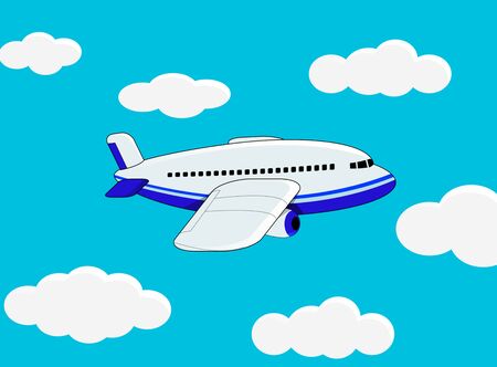 plane on a blue sky backgroundのイラスト素材