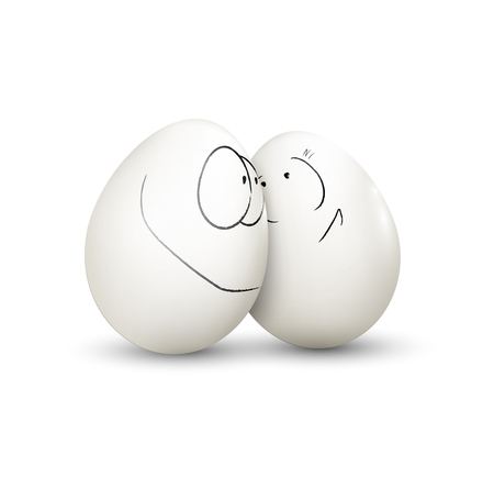 easter eggs isolated on whiteのイラスト素材