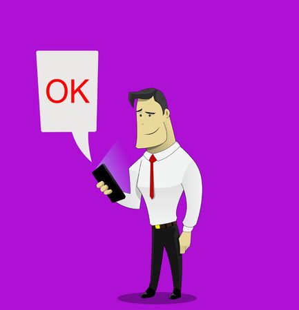 Businessman holding mobile phoneのイラスト素材