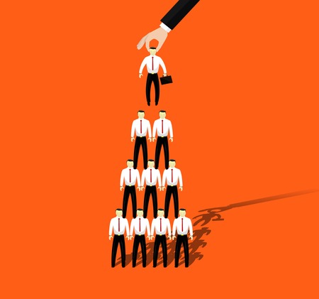 Businessmen promotion to higher positionのイラスト素材