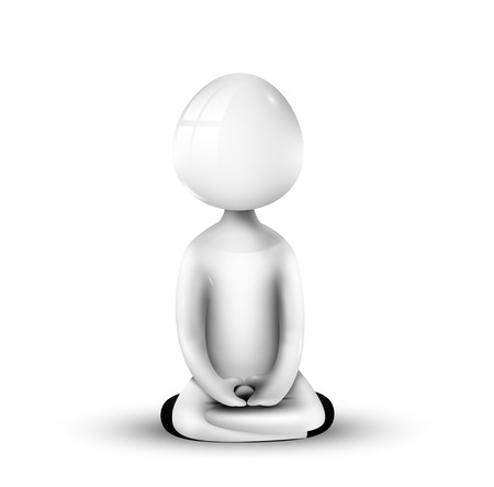 3d small person in meditation.Vector .のイラスト素材
