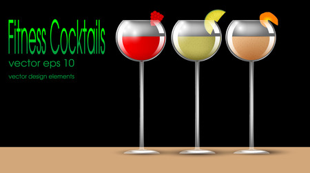 Fitness cocktails. Vector のイラスト素材
