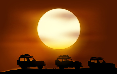 Car trip. Vector のイラスト素材