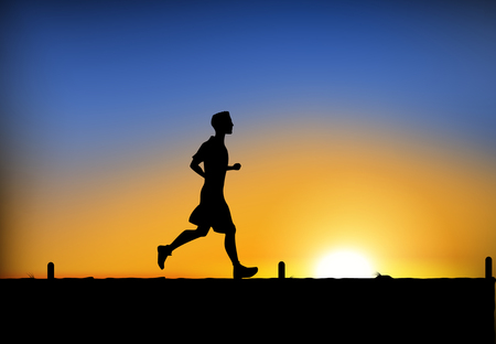 Jogging man. Vector  のイラスト素材