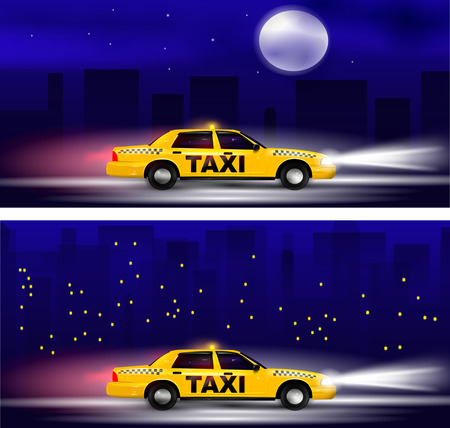 Taxi car banner. Vector  のイラスト素材