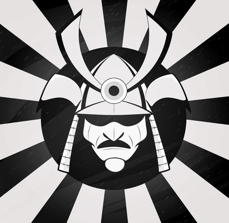Vector samurai mask. Japanese traditional martial mask. のイラスト素材