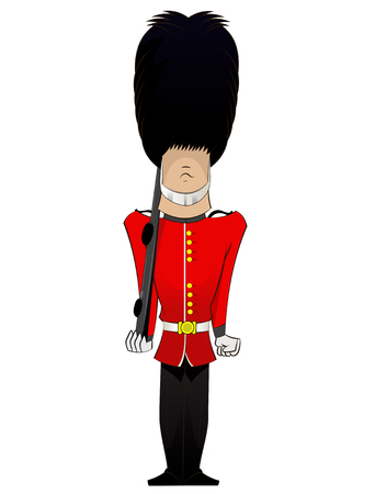 Queen Soldier cartoon . Vector fun character illustrationのイラスト素材