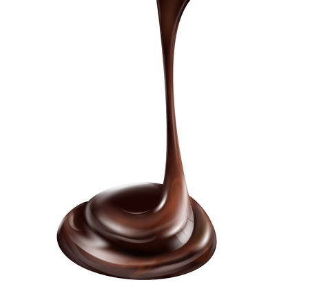 Chocolate flow isolated on white background. のイラスト素材