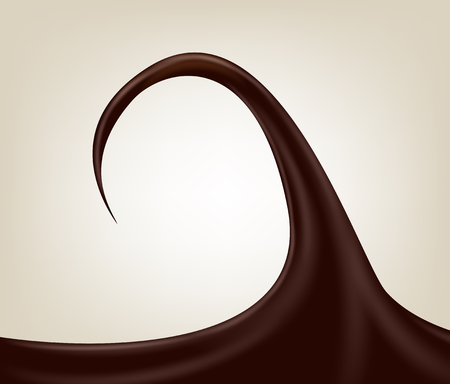 Hot chocolate splash and ripples on light background. Vector illustrationのイラスト素材