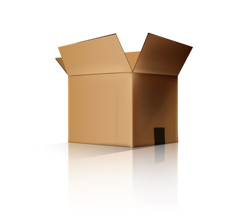 cardboard box opened. Vector illustration. Layered and easy to editのイラスト素材