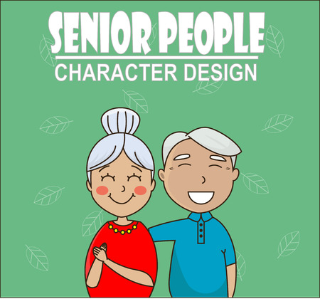 senior couple hugging and smiling. Grandfather and grandmother. Concept of pensions, social insurance, benefits, care for the elderlyのイラスト素材
