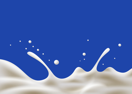 Milk, yogurt or cream wave on blue background. Vectorのイラスト素材