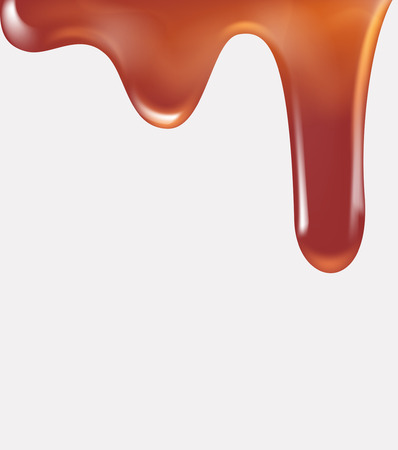 Vector realistic dripping honey or syrup on white background.のイラスト素材