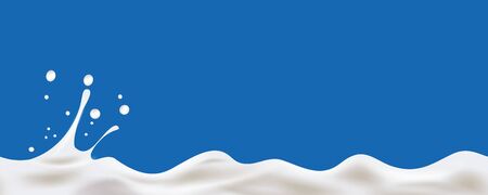 Cream yogurt wave linear seamless background.  illustrationのイラスト素材