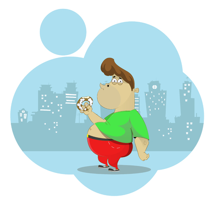 Fat Nerd, vectorの写真素材