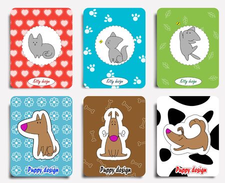 Cat and Dog characters .のイラスト素材