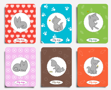 Fun cats with cute backgrounds.のイラスト素材