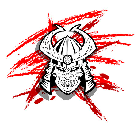 Samurai armor helmet on white background. Vectorの写真素材