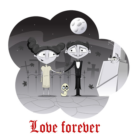 Paranormal love conceptのイラスト素材