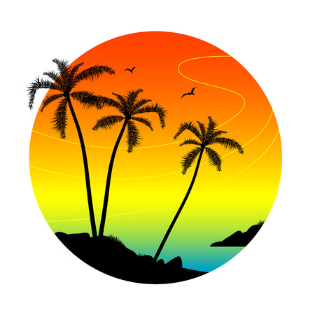 Palm silhouettes illustrationのイラスト素材